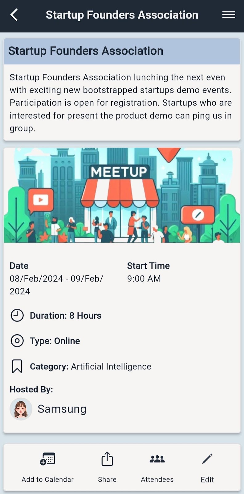 Scheduled Meetups