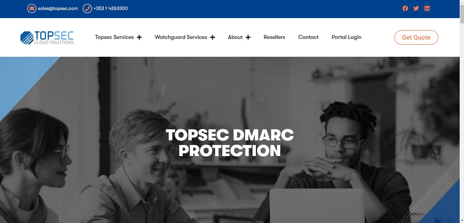 A screenshot Topsec's website