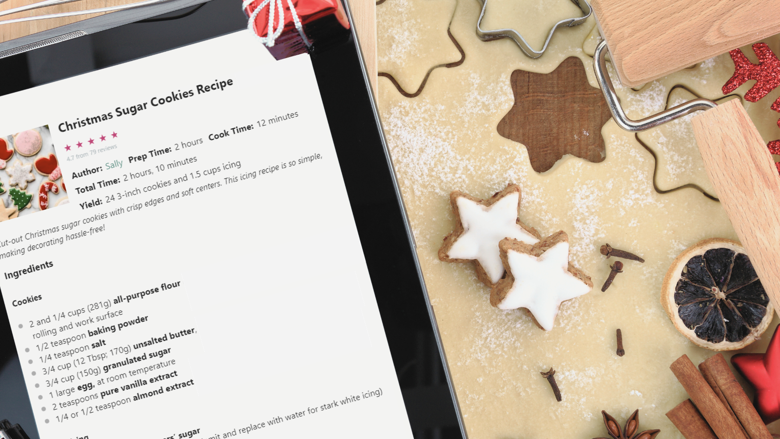 Christmas Sugar Cookies Recipe on iPad