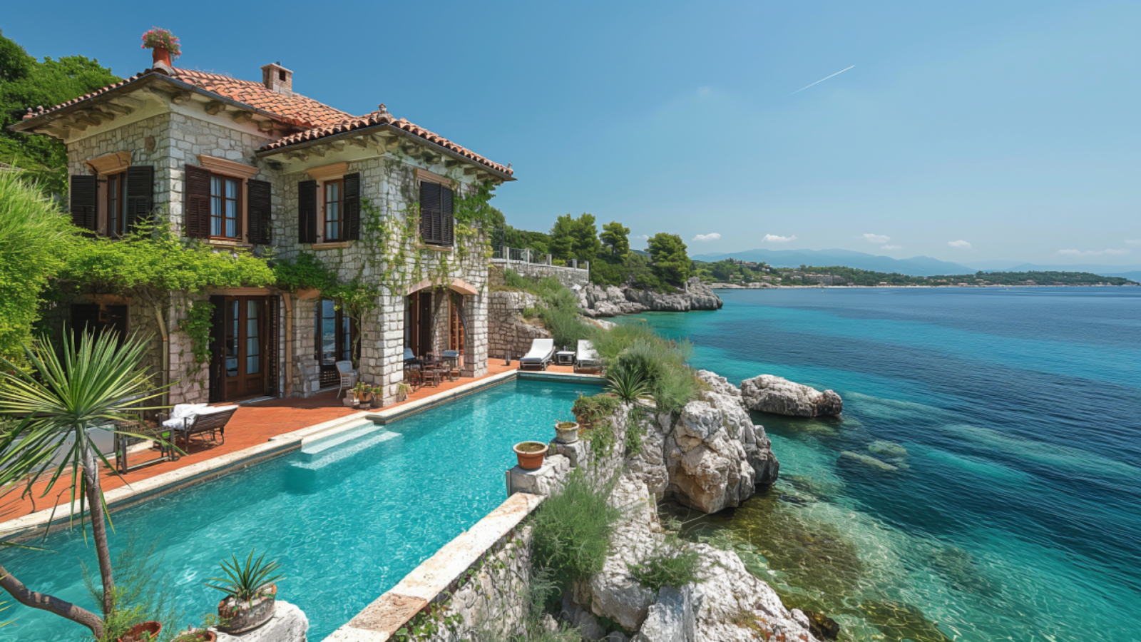 Luxury villa with infinity pool overlooking the crystal-clear Adriatic Sea.