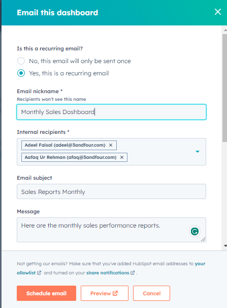 HubSpot Hacks Share Dashboard Reports Automatically via Email to Stakeholders