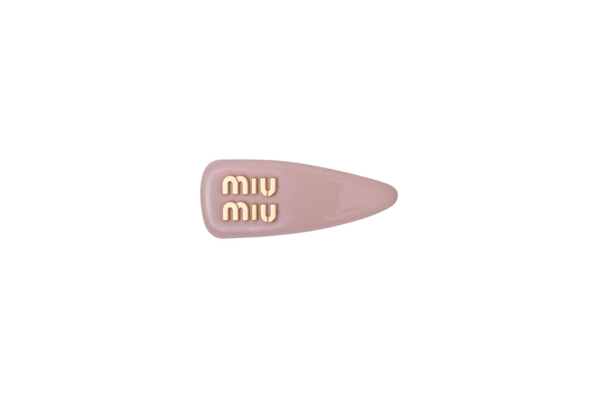 7.Miu Miu Patent leather hair clip 
