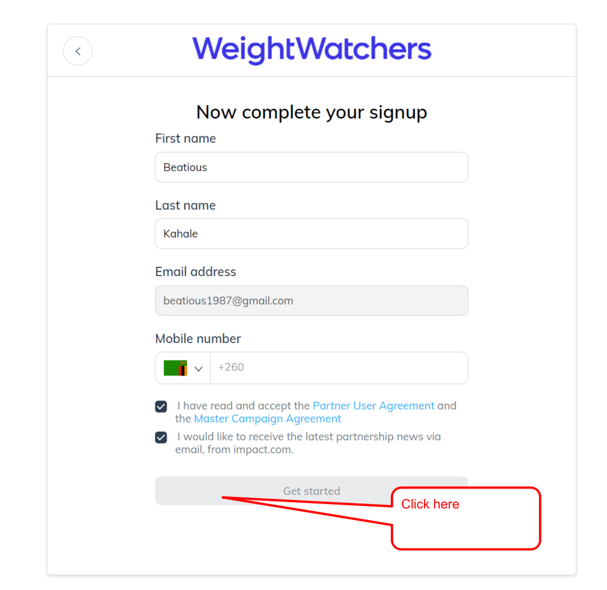 Step #7: Complete the sign-up process.