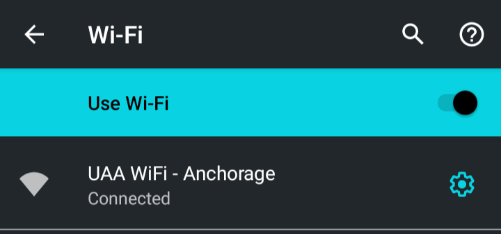 Successful connection to the Wifi