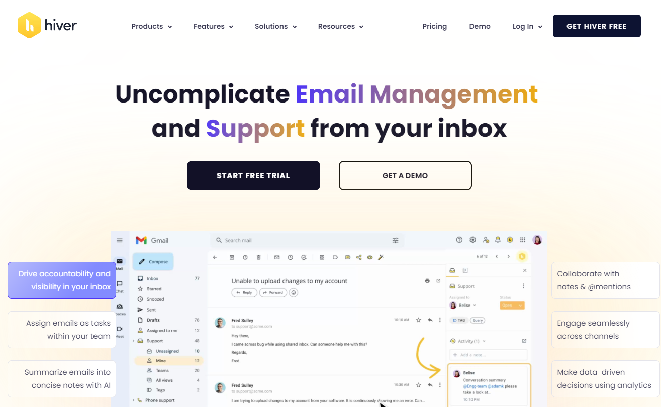 Hiver: Uncompplicate Email Management and Support from your inbox