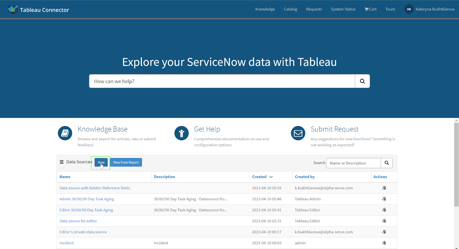 Create a Data Source in ServiceNow