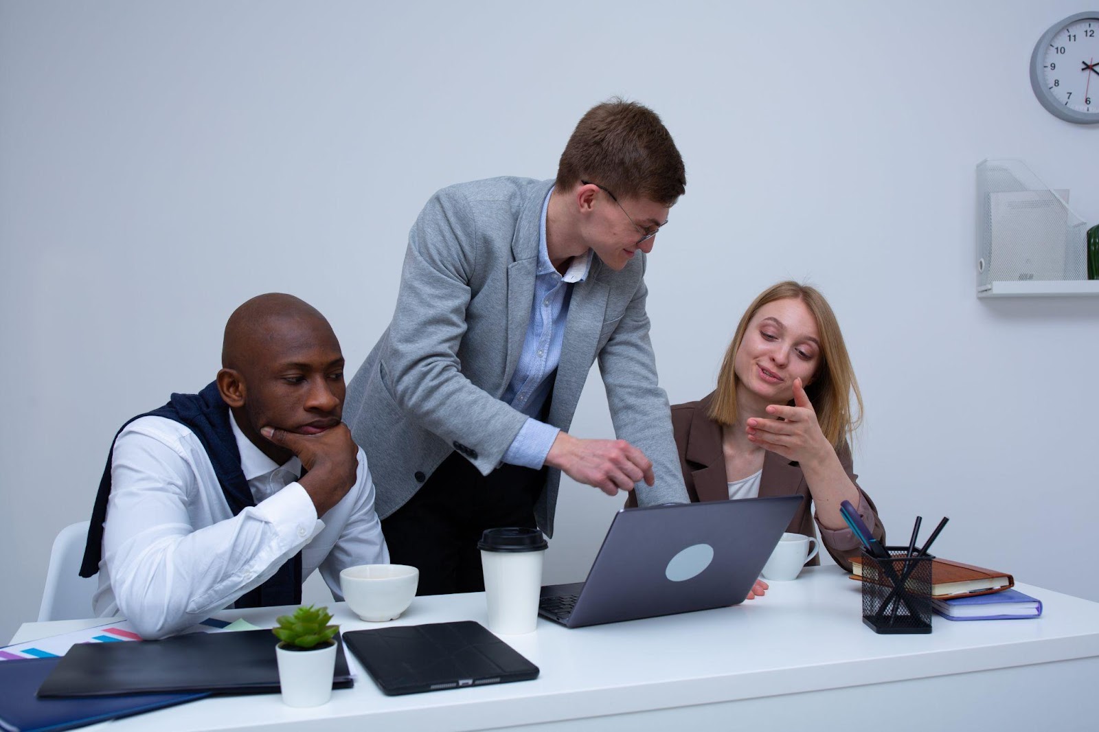 tech workers working together