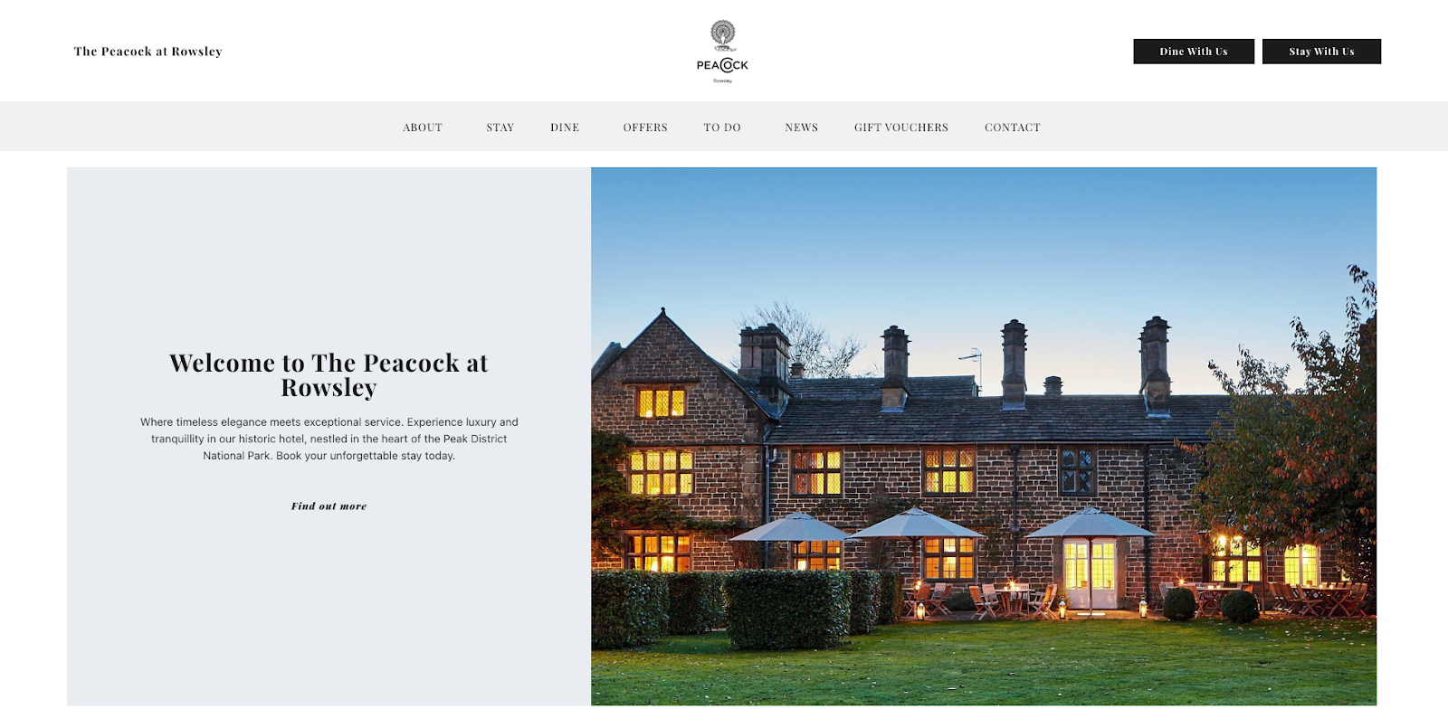 hotel website design example