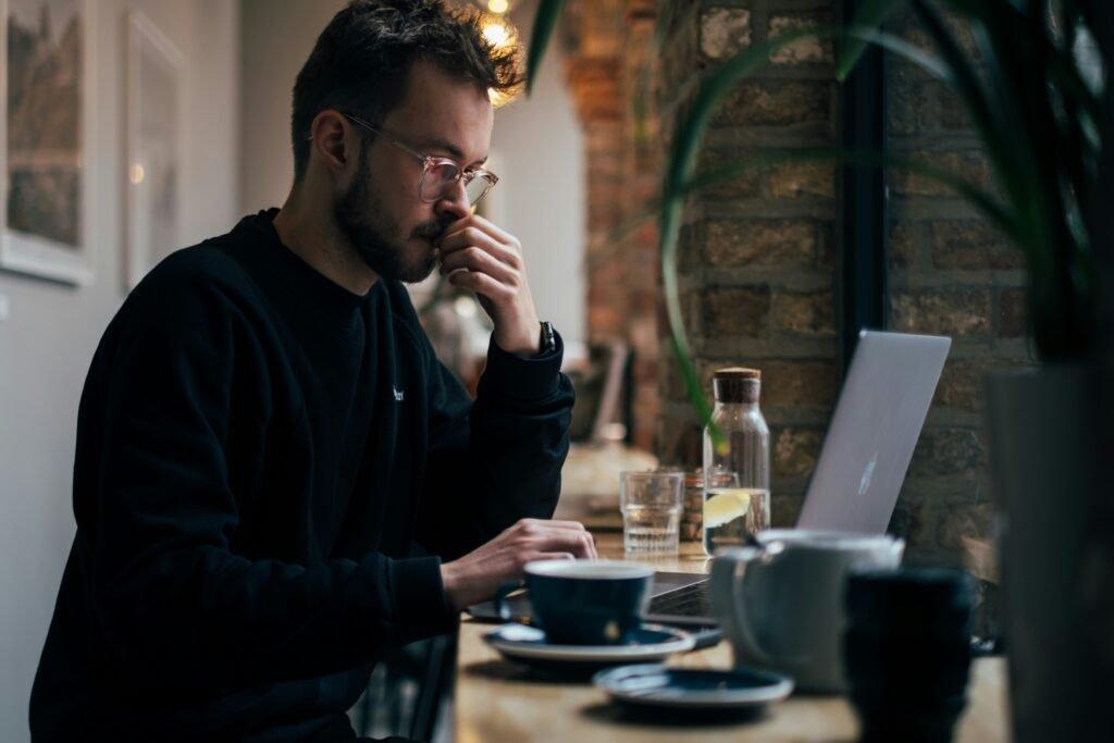 man researching on 10 Ways To Improve Memory  