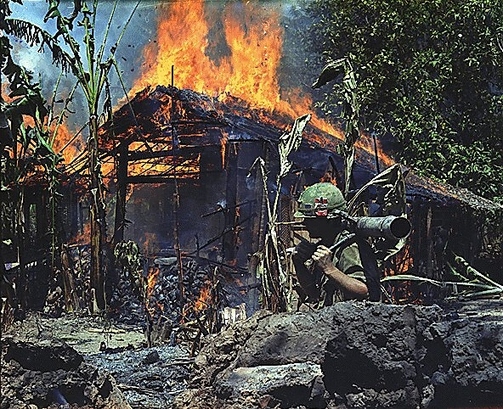 burning_viet_cong_base_camp