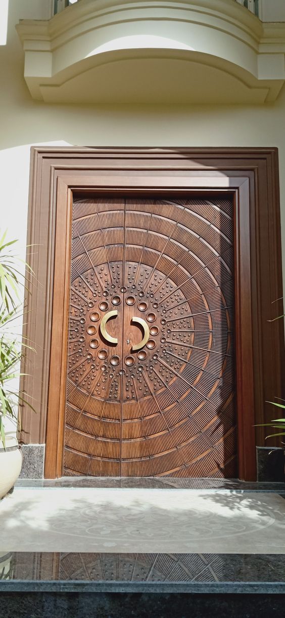 Classical Arabian teak main door design
