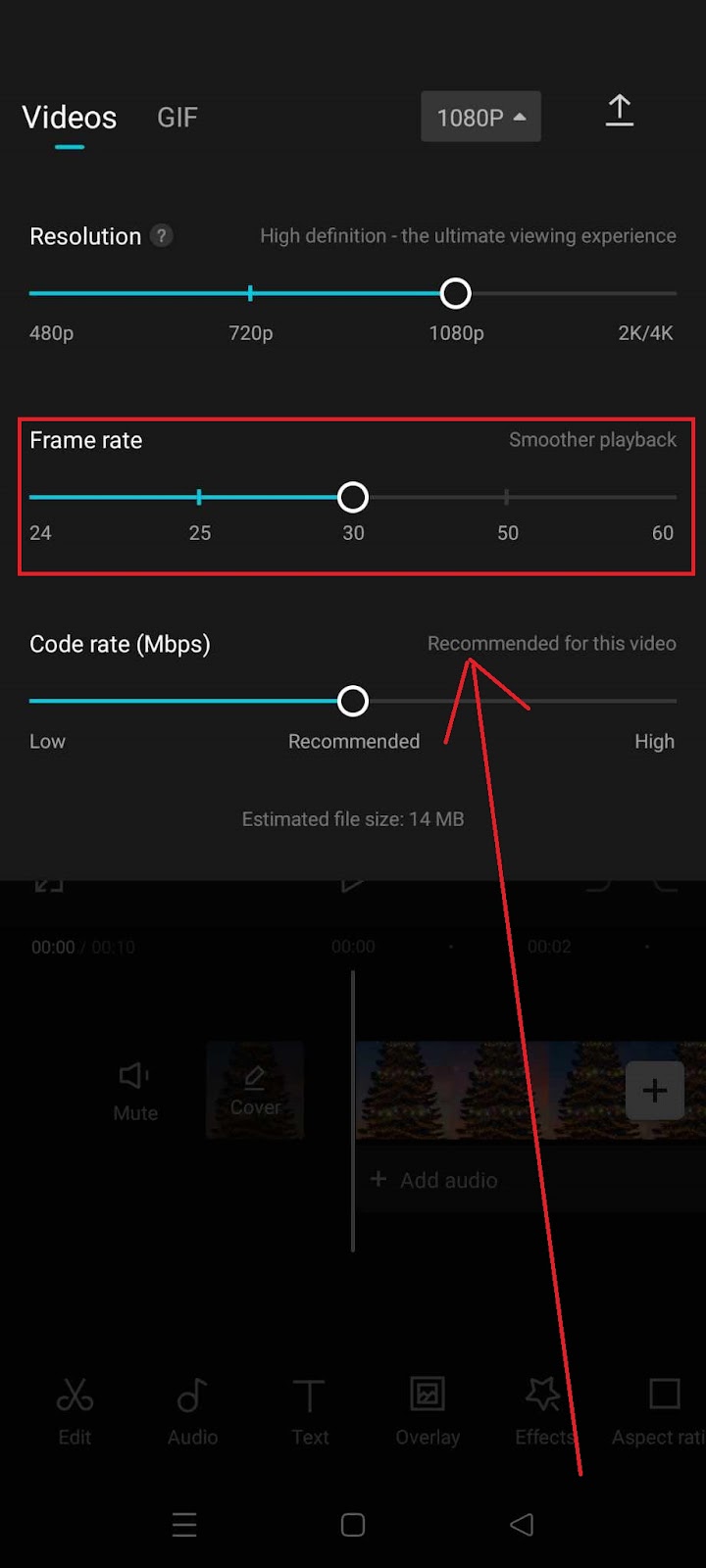 CapCut Audio Delay How to Fix - Adjust Frame Rate