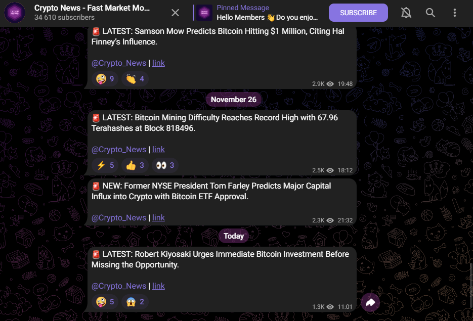 Crypto news telegram group