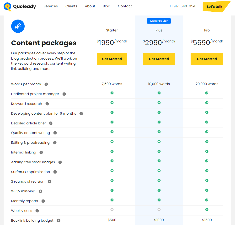 Quoleady pricing