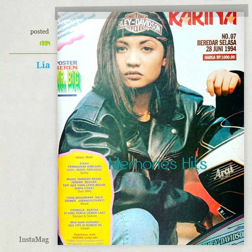 Penampilan Cornelia Agatha di tabloid nasional tahun 1992 (Photo: Instagram @teamsaraah)