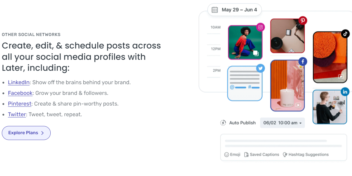 Create, edit & schedule posts across all your social media profiles with Later