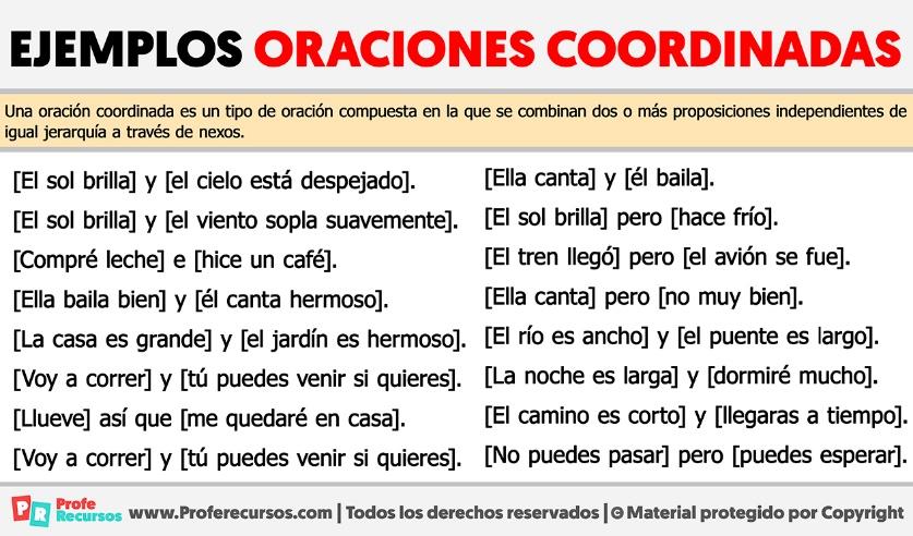 Ejemplos de Oraciones Coordinadas