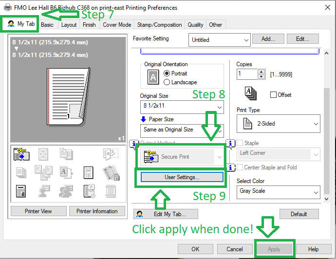 image showing to click on user settings