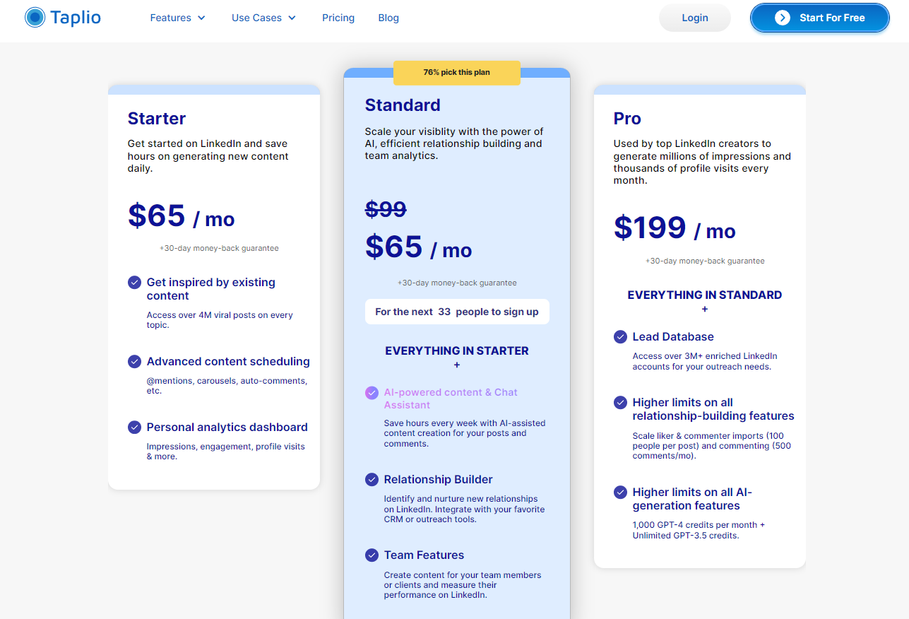 Taplio Pricing Plans