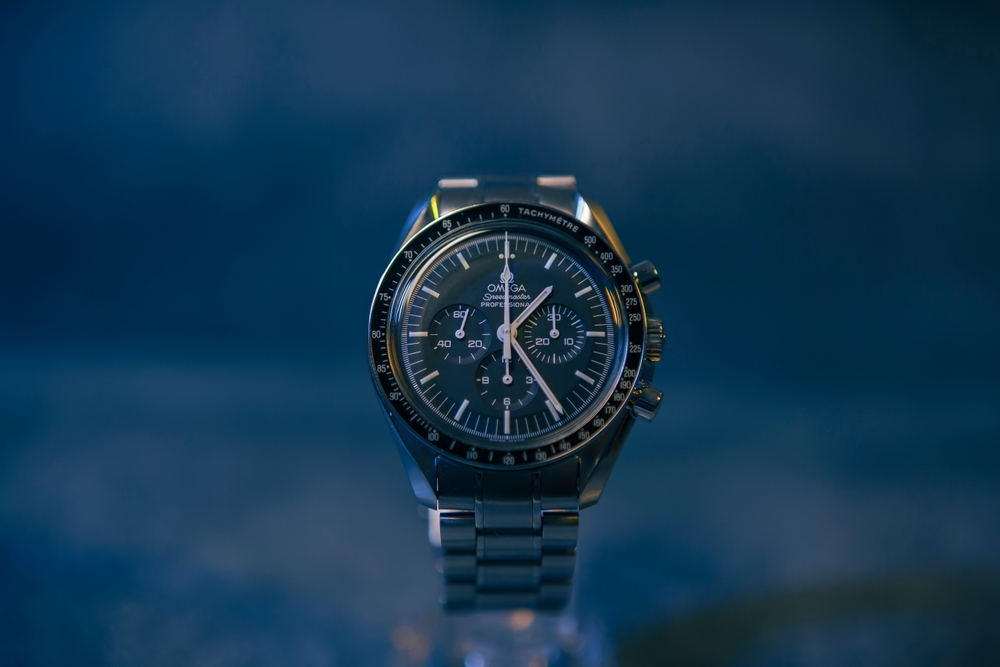 An Omega Speedmaster luxury watch. 