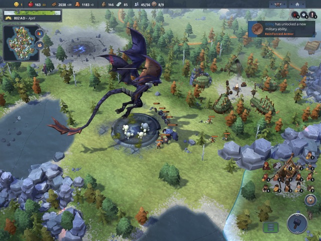 Tấn công một con quái vật lớn ở Northgard.