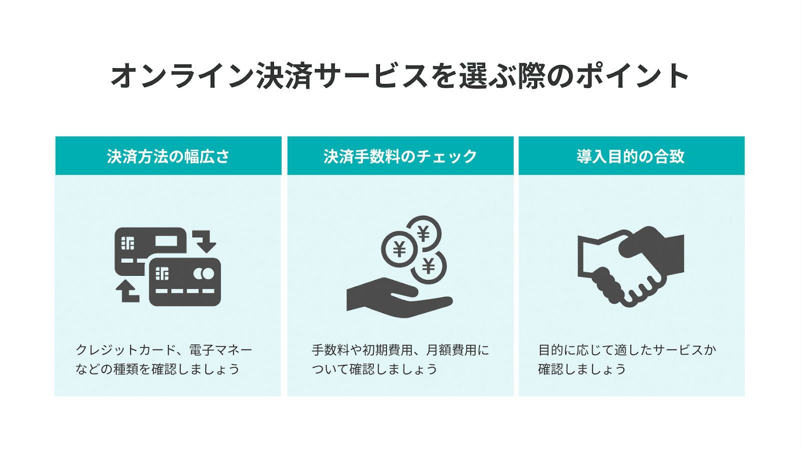 オンライン決済サービスを選ぶ際のポイント