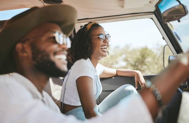Travel, road trip and black people couple driving by countryside for holiday, journey and freedom with happiness. Trendy sunglasses, fashion and gen z friends in a car drive for vacation lifestyle Travel, road trip and black people couple driving by countryside for holiday, journey and freedom with happiness. Trendy sunglasses, fashion and gen z friends in a car drive for vacation lifestyle black lovers stock pictures, royalty-free photos & images