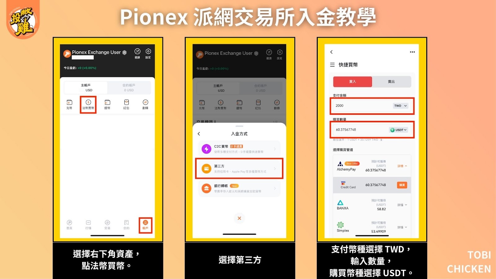 Pionex 派網交易所出金、入金教學｜如何用新台幣買 BTC、ETH？加密貨幣怎麼換成新台幣匯回台灣？