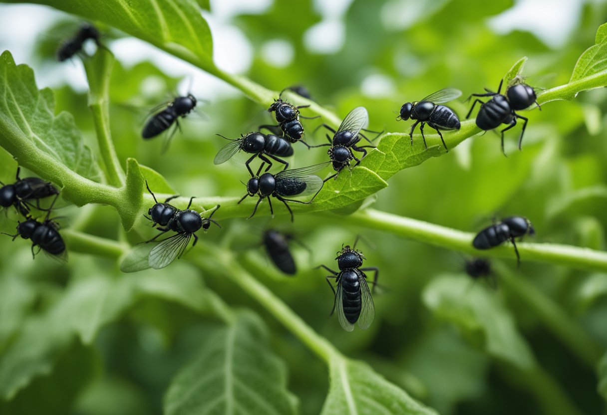Blackfly Infestation on Tomato Plants
