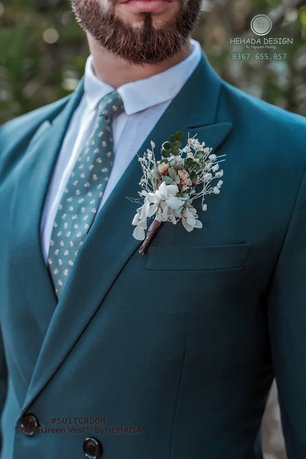 Cận chất form suit Navy Green