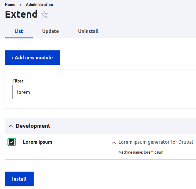 Extend drupal