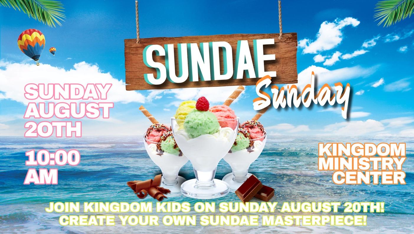 A poster of ice cream sundaes on a beach

Description automatically generated