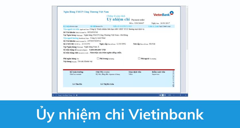 Ủy nhiệm chi Vietinbank