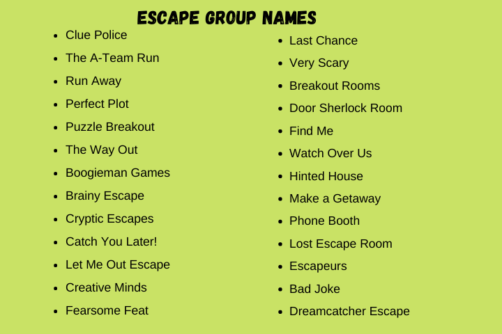 Escape Group Names