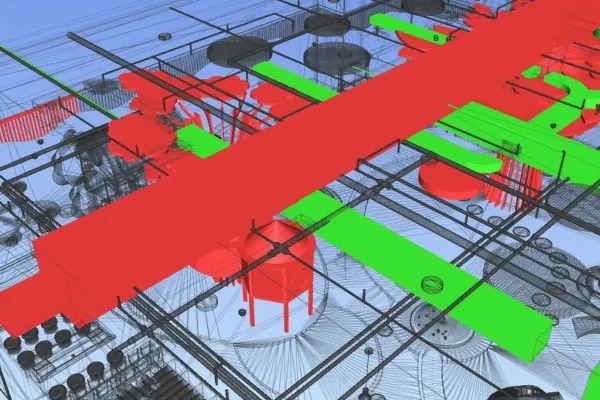 Clash detection in BIM allows users to increase efficiency in the construction process