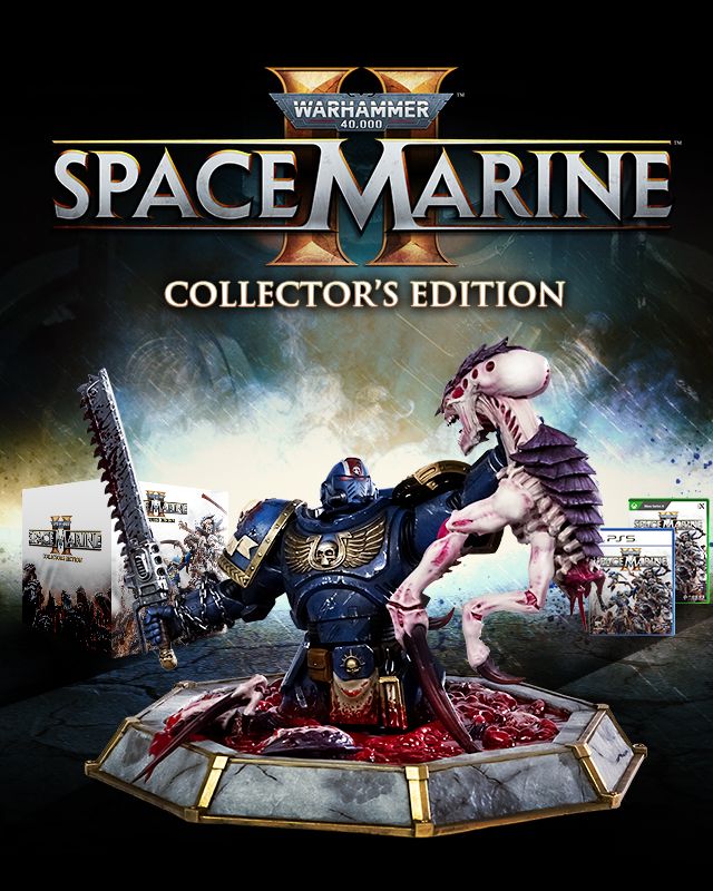 Promotional artwork for the collector's edition of Warhammer 40,000: Space Marine 2. 