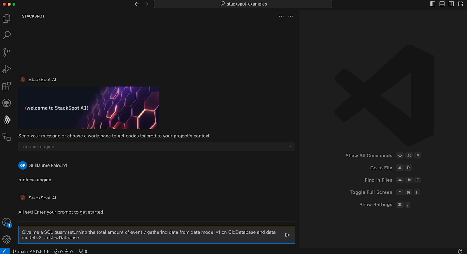 Image from the article on SQL queries. Example of StackSpot AI prompt usage on VS Code can be seen on StackSpot's platform, as illustrated in the image.
