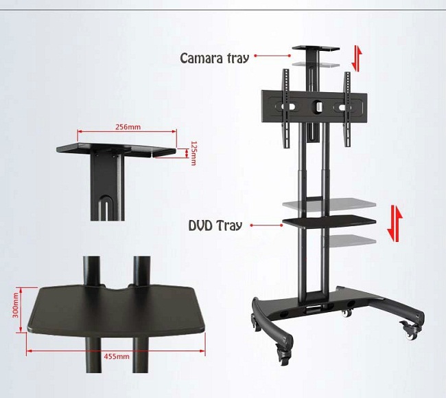 Chi tiết các phần của giá treo tivi di động NB AVA1800-70-1P