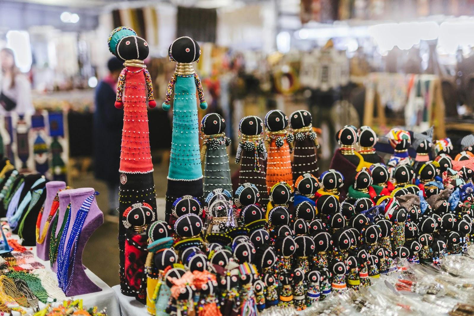 Beautiful African dolls available at Rosebank African Craft Market