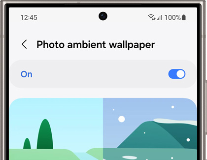 Photo ambient wallpaper with the toggle switch activated