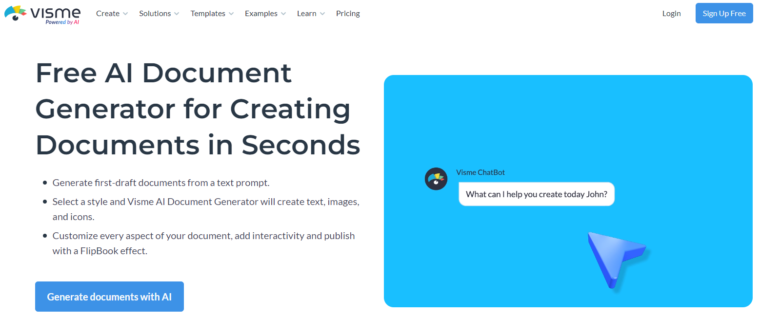 Visme AI Document Generator