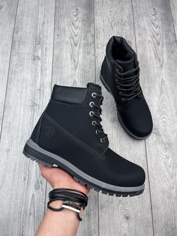 Черные мужские зимние ботинки из экокожи Т-699 купить в интернет магазине  Fashion-ua в Украине