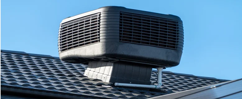 An evaporative cooling system on the rooftop
