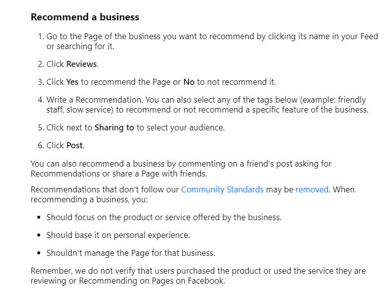 facebook reviews