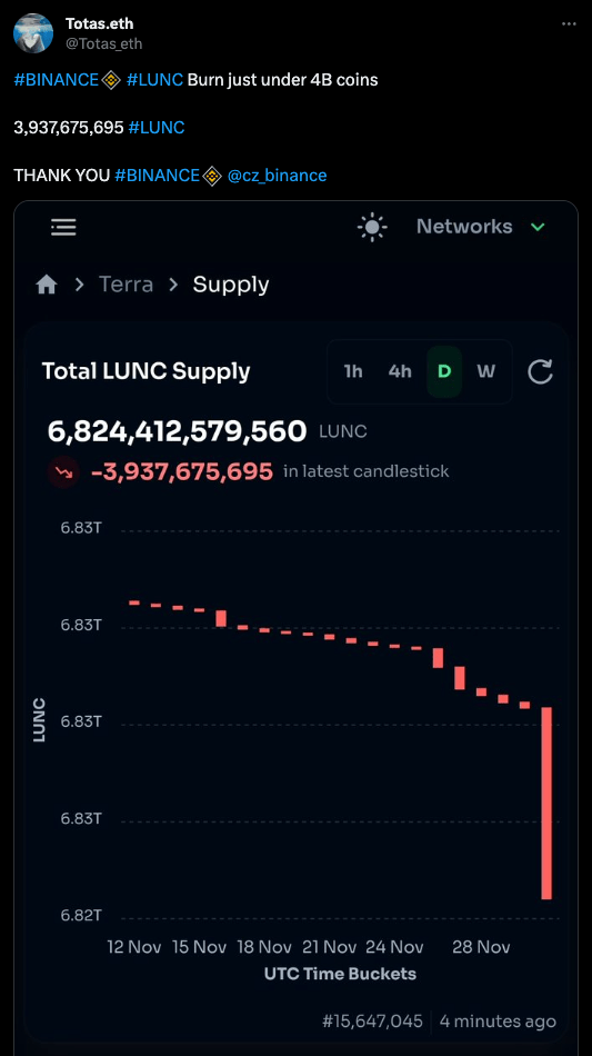 Terra Classic rally after Binance burns 3.9b LUNC, this altcoin could also soar - 1