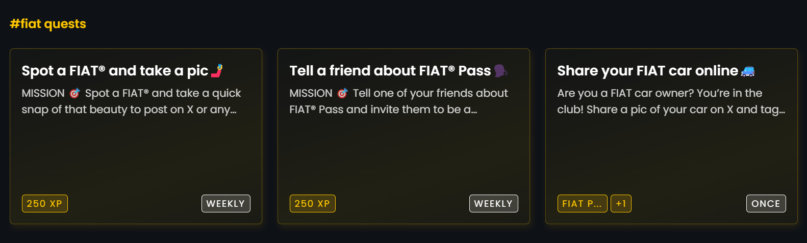 Driving the FIAT Pass Community with Dynamic Experiences on Zealy