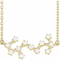 14K Yellow Gold 1/4 CTW Natural Diamond Scorpio Necklace 16-18