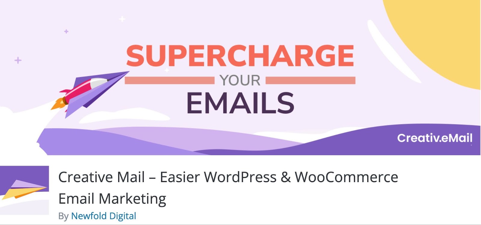 WordPress email marketing plugins, the Creative Mail plugin WordPress.org listing
