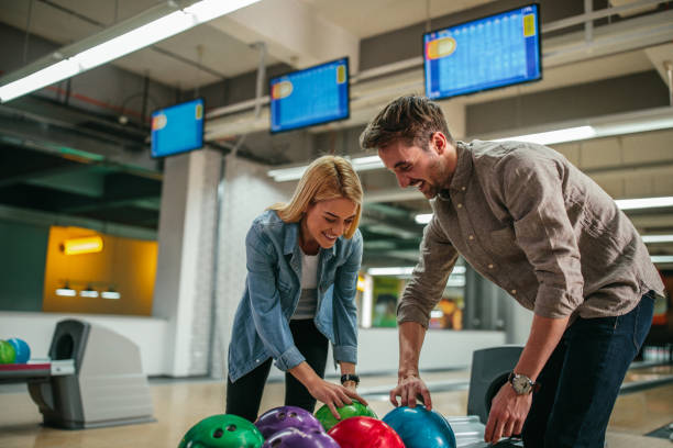 Playing bowling together