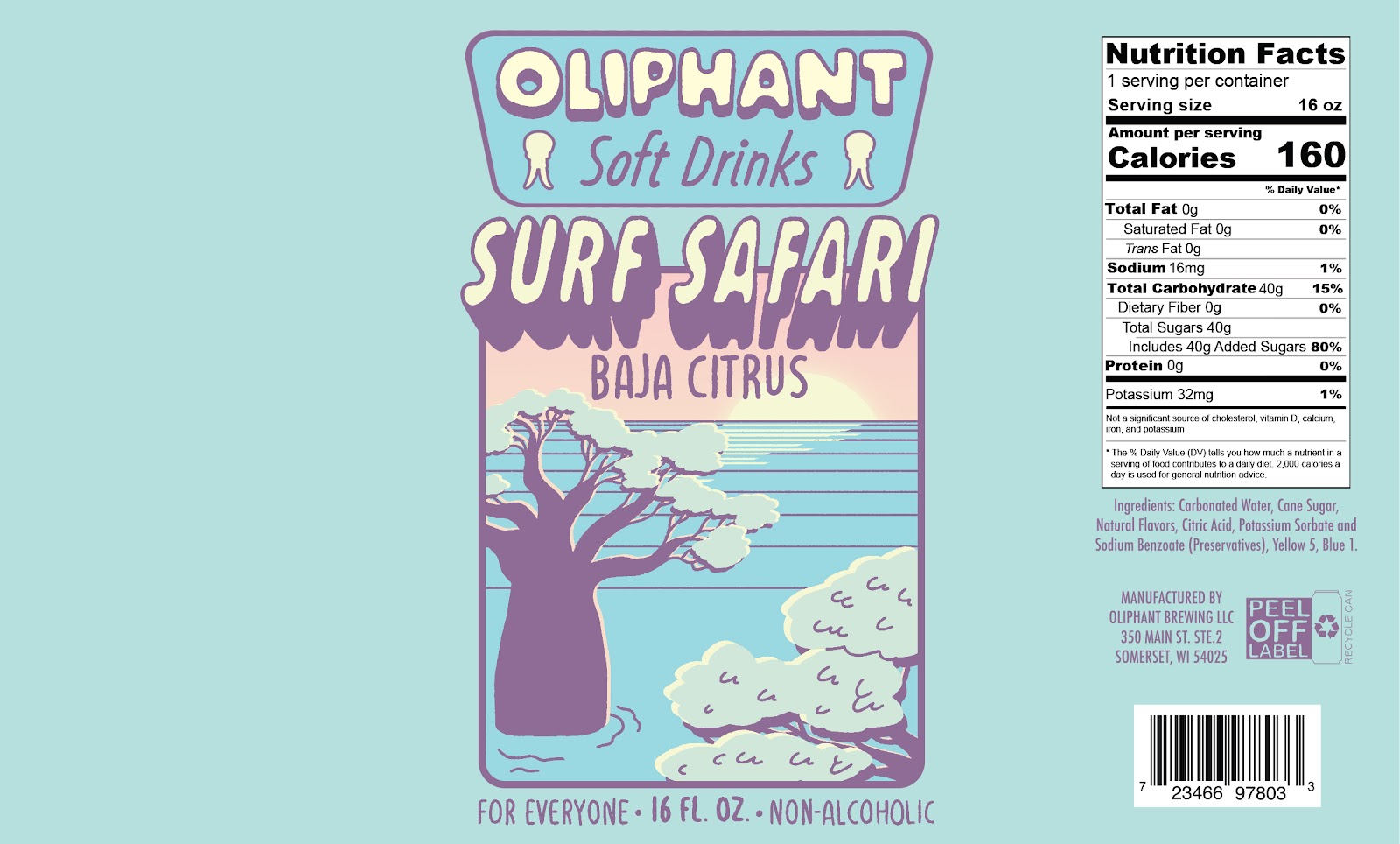 Oliphant Brewing Co Surfer Safari Soft Drink